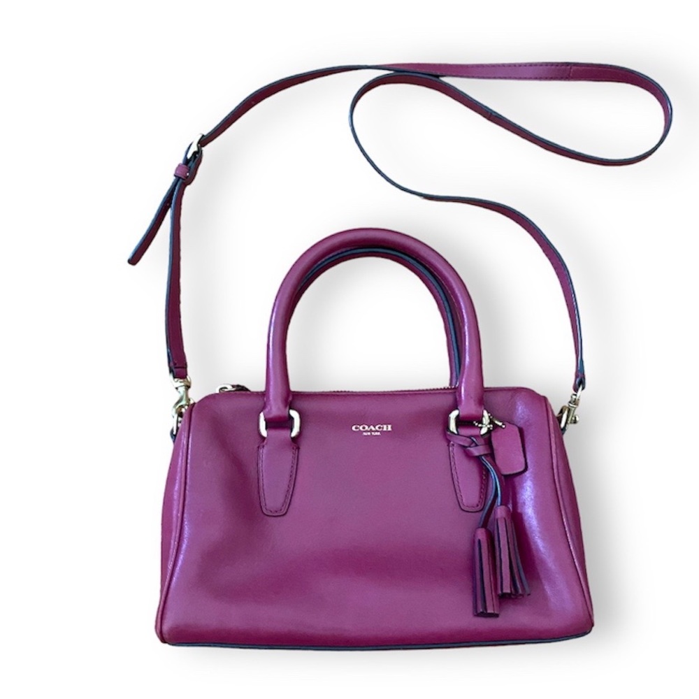 Coach Burgundy Red Legacy Mini Satchel Crossbody Leather Handbag Purse
